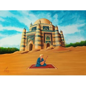 S. A. Noory, 18 x 24 Inch, Acrylic on Canvas, Cityscape Painting, AC-SAN-239 S. A. Noory, 18 x 24 Inch, Acrylic on Canvas, Cityscape Painting, AC-SAN-239